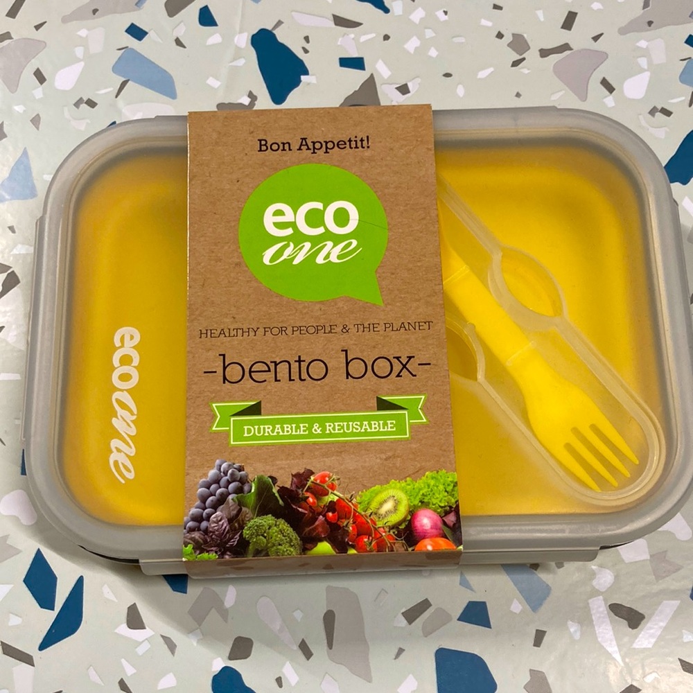 Collapsible Yellow Bento Box